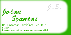 jolan szantai business card